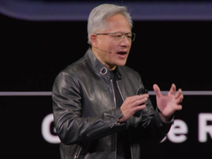 Een screengrab van Nvidia's CEO Jensen Huang op GTC 2026