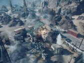 Een gevechtshelikopter die een gebouw neerschiet en vernietigt in Battlefield 6. (Afbeeldingsbron: Battlefield op YouTube, screenshot)