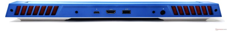 Achterkant: USB 3.2 Gen2 Type-C met DisplayPort-uit, HDMI 2.1-uit, USB 3.2 Gen1 Type-A, DC-in