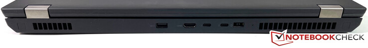 Achteraan: USB-A 3.2 Gen1, HDMI 2.0, 2x Thunderbolt 3 (USB-C 3.2 Gen2), voeding (Slim Tip)