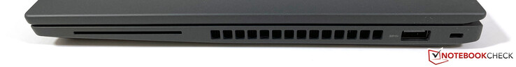 Rechts: SmartCard-lezer (optioneel), USB-A 3.2 Gen.1 (5 GBit/s), Kensington Nano-slot