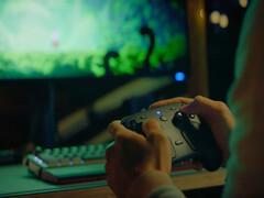 De 2026 Steam Controller (of Steam Controller 2), waarop Hollow Knight wordt gespeeld: Silksong.