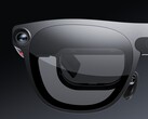 Close-up van de Xreal Aura-bril, met de camera en het micro-OLED-scherm.