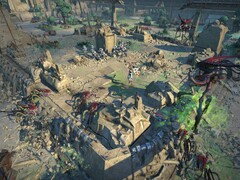 Een afbeelding die een gevecht in Age of Wonders: Planetfall toont.