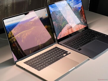 MacBook Air 15 (links) vs. Galaxy Book4 Pro (rechts)