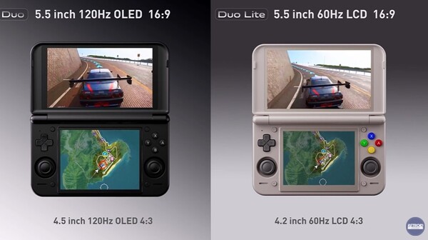 De Retroid Pocket Duo zal beschikken over 120 Hz OLED-schermen, terwijl de Pocket Duo Lite zal worden uitgerust met 60 Hz LCD-schermen.