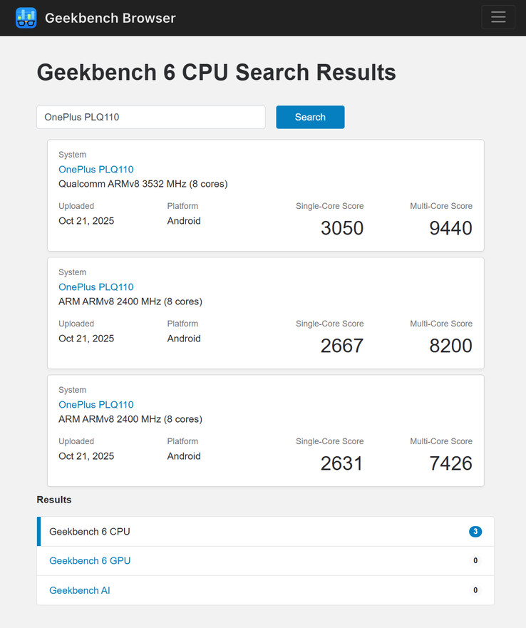(Afbeeldingsbron: Geekbench)