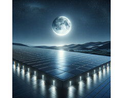 Elon Musk kondigt nieuwe &quot;Tesla LunaRoof&quot; zonnepanelen aan die ook in het donker elektriciteit opwekken (symbolische afbeelding: DALL-E / AI)
