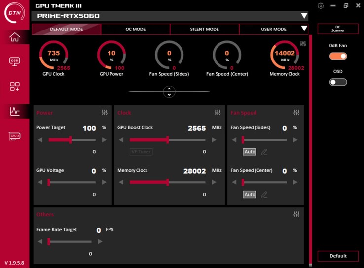 GPU Tweak III (standaardmodus)