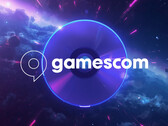 Het Gamescom-logo afgebeeld op een PS5-schijf