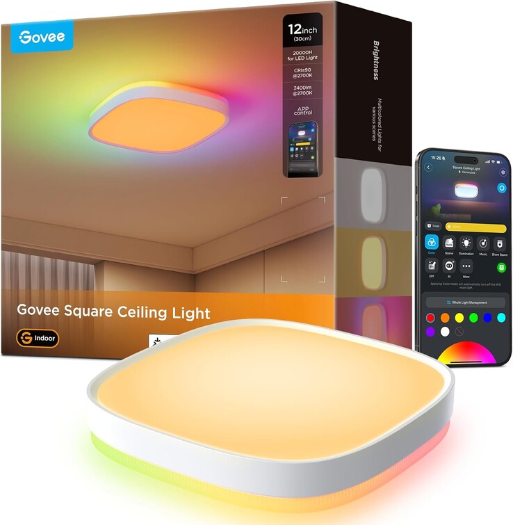 De Govee Vierkante Plafondlamp. (Afbeelding bron: Govee)