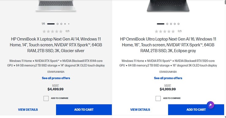 Prijzen van 20-core Nvidia RTX Spark HP-laptops
