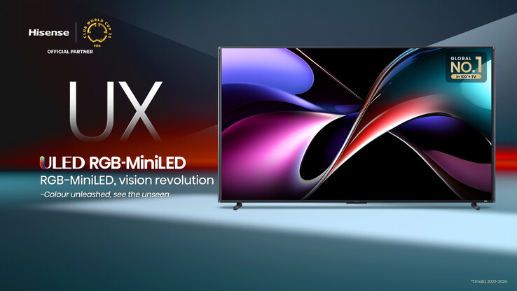 De Hisense 116UX Mini-LED RGB TV. (Afbeeldingsbron: Hisense)