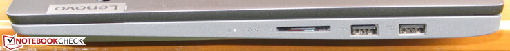 Rechts: SD-kaartlezer, 2x USB 3.2 Gen 1 (Type A)