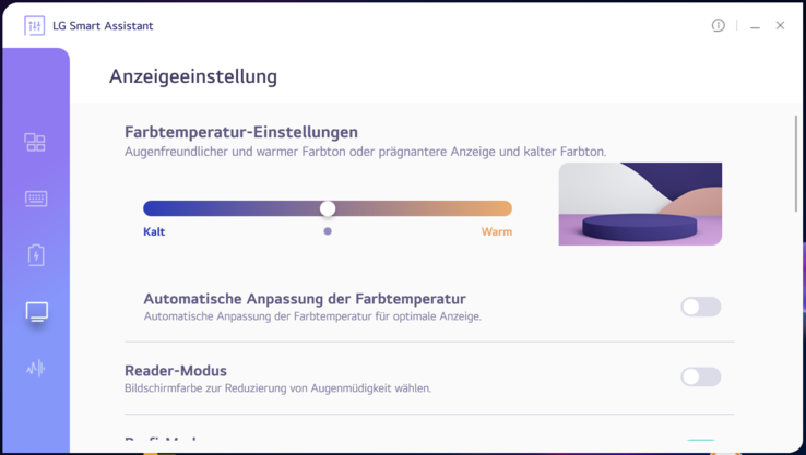 LG Smart Assistant - scherminstellingen