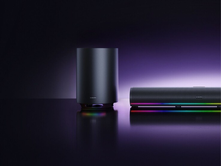 Een afbeelding van de Xiaomi Desktop Speaker Pro Set met RGB-verlichting.