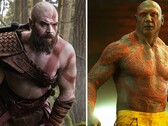 Een foto waarop Ryan Hurst en Dave Bautista naast elkaar staan