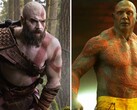 Een foto waarop Ryan Hurst en Dave Bautista naast elkaar staan
