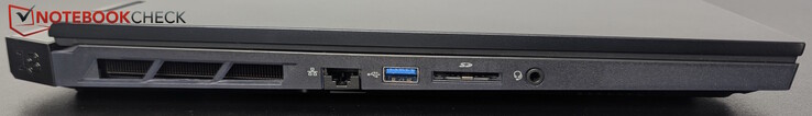 Links: LAN, USB-A (10 Gbps), SD-lezer, headset