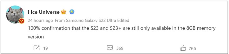 Galaxy S23 RAM bevestiging. (Beeldbron: Weibo)