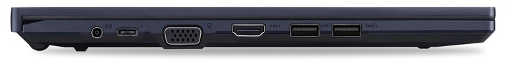 Linkerzijde: Voedingsaansluiting, Thunderbolt 4, VGA, HDMI, 2x USB-A 3.2 Gen2