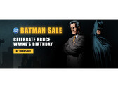 De coverafbeelding voor Warner Bros. en DC Batman uitverkoop op Steam met Bruce Wayne en Batman (Afbeelding Bron: Steam)