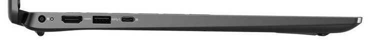 Linkerzijde: Voedingspoort, HDMI, USB 3.2 Gen 1 (USB A), USB 3.2 Gen 2 (USB-C; Displayport, Power Delivery)
