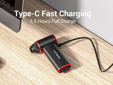 De Gooloo F3 snoerloze elektrische luchtstofzuiger heeft een batterij van 5.000 mAh (Afbeelding bron: Gooloo)