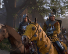 Een screengrab waarop te zien is hoe Henry en Hans Capon in Kingdom Come Deliverance 2 paardrijden