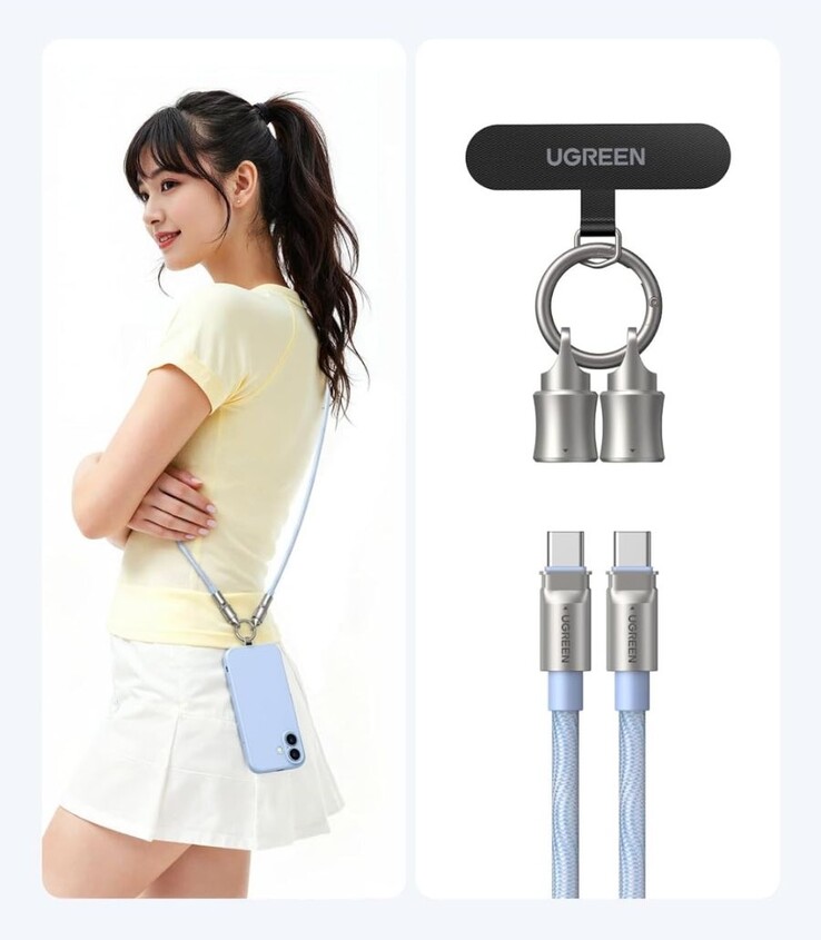 De Ugreen USB-C naar USB-C sleutelkabel