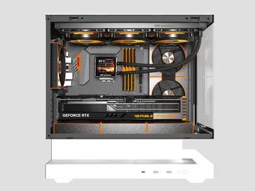 Witte variant van de Standard Edition Floatron F1 mATX-kast. (Afbeeldingsbron: darkFlash)