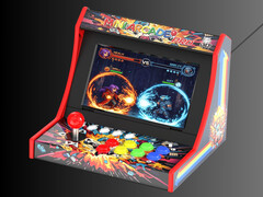De voorkant van de iMP Mini Arcade Pro Switch arcadekast wordt getoond (Afbeelding bron: iMP Gaming PR)