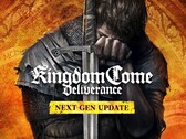 Promotie-illustraties voor Kingdom Come: Deliverance next-gen update waarop Henry te zien is die een zwaard vasthoudt.