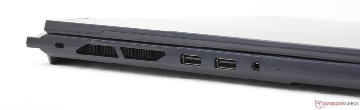 Links: Kensington-slot, 2x USB-A 3.2 Gen. 2, 3,5 mm headset