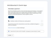 De instellingenpagina van Google waarop de schakelaar ‘Activiteit bewaren’ is ingeschakeld