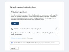 De instellingenpagina van Google waarop de schakelaar ‘Activiteit bewaren’ is ingeschakeld