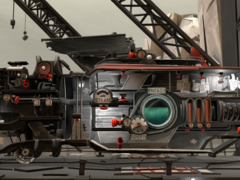 In FAR: Lone Sails moeten spelers hun personage over een uitgedroogde zeebodem leiden met behulp van een eigenaardig, door zeilen aangedreven landschip. (Afbeeldingsbron: Steam)