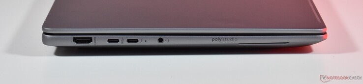 links: HDMI, 1x USB-C 3.2 Gen 2, Thunderbolt 4, 3,5mm Audio
