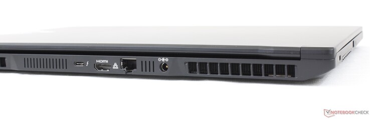 Achterzijde: USB-C met Thunderbolt 4 + DisplayPort, HDMI 2.1, 2,5-Gbit RJ-45, netadapter