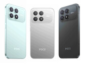 De Xiaomi Poco F8 Pro in zijn drie lanceringskleuren. (Afbeeldingsbron: Xiaomi via Sudhanshu Ambhore - bewerkt)
