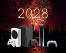 Xbox- en PS5-consoles afgebeeld in achtergrond 2028