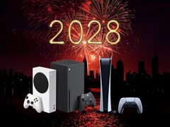Xbox- en PS5-consoles afgebeeld in achtergrond 2028