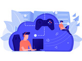 Illustratie van cloudgaming met meerdere gebruikers verbonden via centrale infrastructuur (Beeldbron: vectorjuice via Freepik)