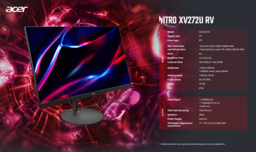 Acer Nitro XV272U RV specificatieblad (afbeelding via Acer)