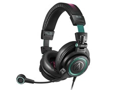 De Audio-Technica Hatsune Miku ATH-M50xSTS-USB MIKU hoofdtelefoon is versierd met Miku-designelementen. (Afbeeldingsbron: Audio-Technica)