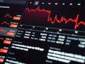 Een digitaal beursdashboard waarop financiële gegevens worden weergegeven.