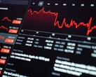 Een digitaal beursdashboard waarop financiële gegevens worden weergegeven.