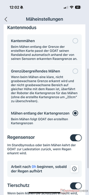 Instellingen maaien (1)