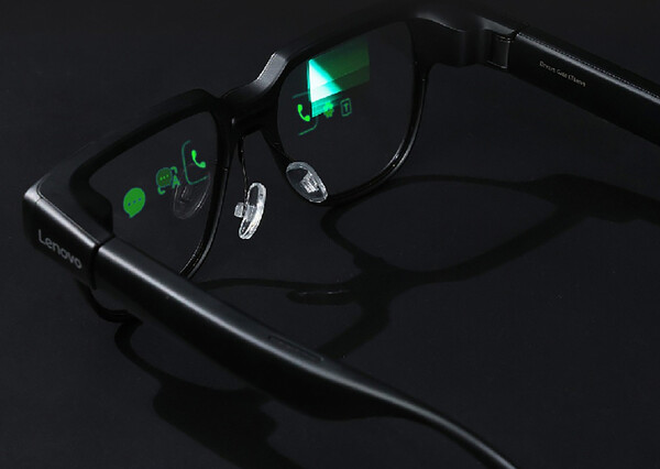 De Lenovo Visual AI-bril is de eerste die gebruik maakt van harsdiffractiegolfgeleidertechnologie. (Afbeeldingsbron: Lenovo) 