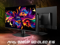 De MAG 322UP QD-OLED E16 bevat hetzelfde Gen 3 QD-OLED paneel als de MAG 321UP van vorig jaar. (Afbeeldingsbron: MSI)